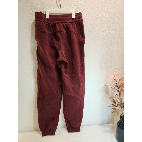 Lululemon Scuba High-Rise Jogger Fleece 28" Burgundy Sweatpants Size 4 - Picture 2 of 7